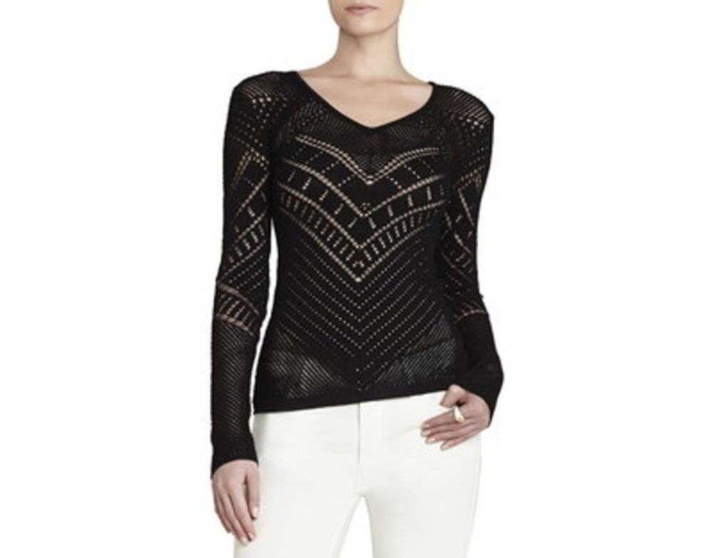 Bcbgmaxazria Black Blouse L